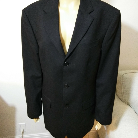 Oscar de la Renta, black wool Suit Jacket Sz 40 R - Picture 7 of 7